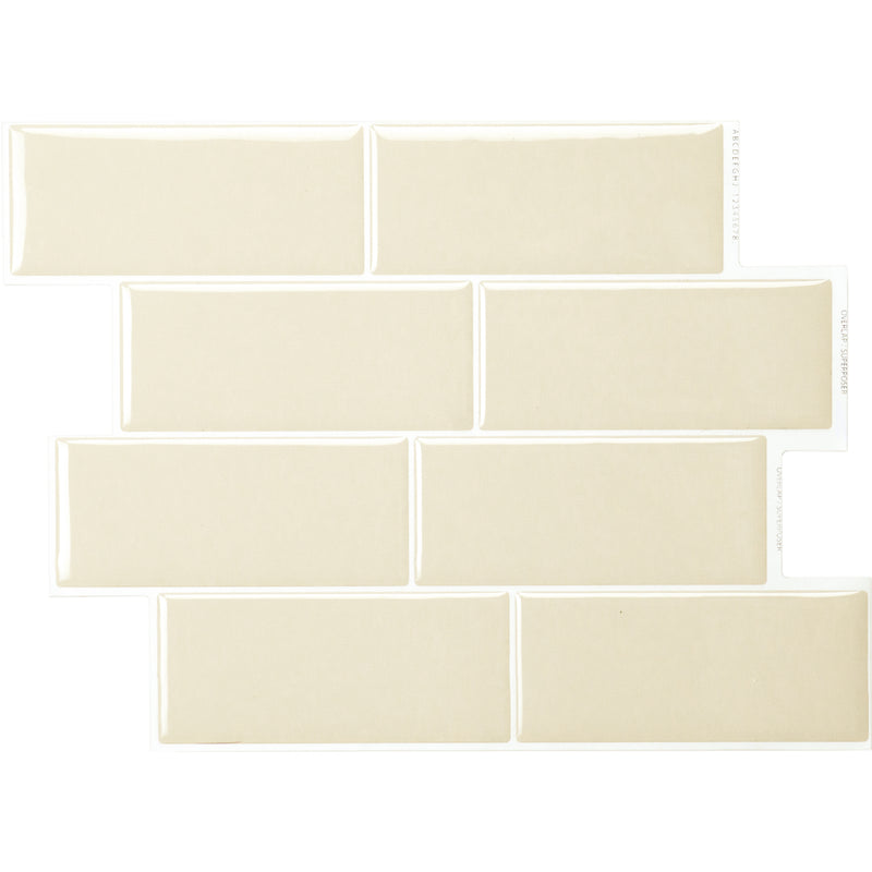 METRO beige peel and stick backsplash tile smart tiles for kitchen, bathroom, vr and fireplace