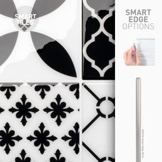 Smart Edge peel and stick backsplash tile Vintage black and white Smart Tiles
