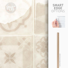 Smart Edge peel and stick backsplash tile Vintage beige Smart Tiles