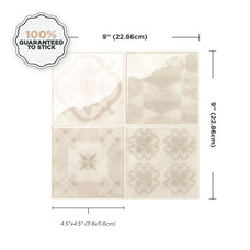 Dimensions peel and stick backsplash tile Vintage beige Smart Tiles