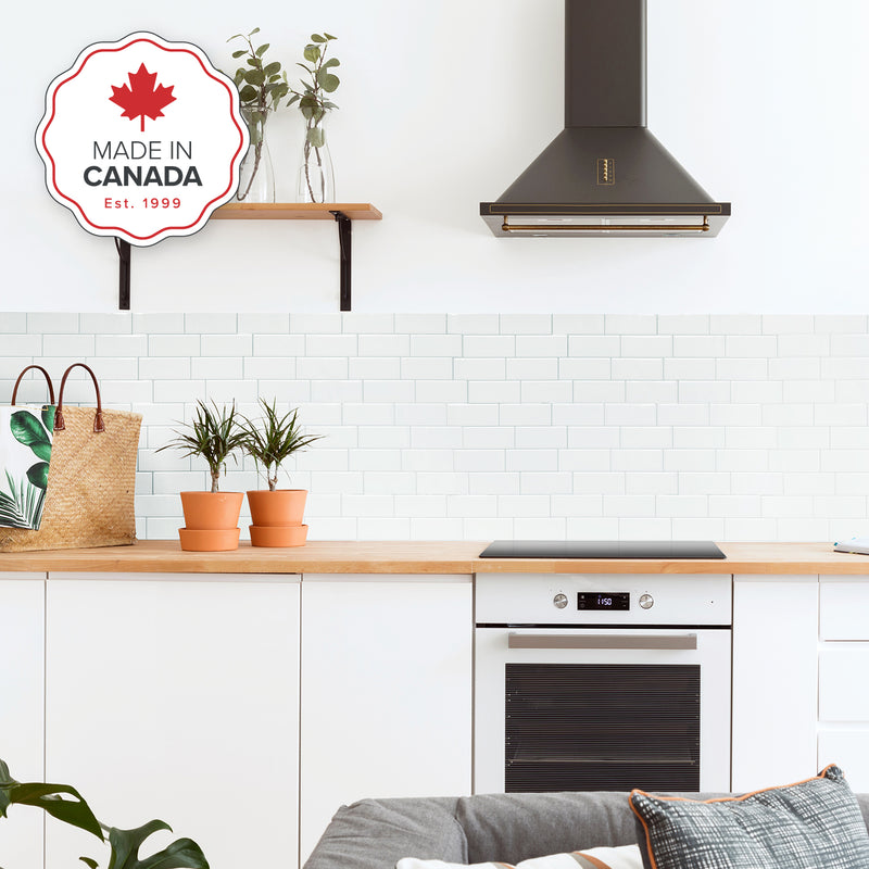 METRO White peel and stick backsplash tile smart tiles for kitchen, bathroom, vr and fireplace