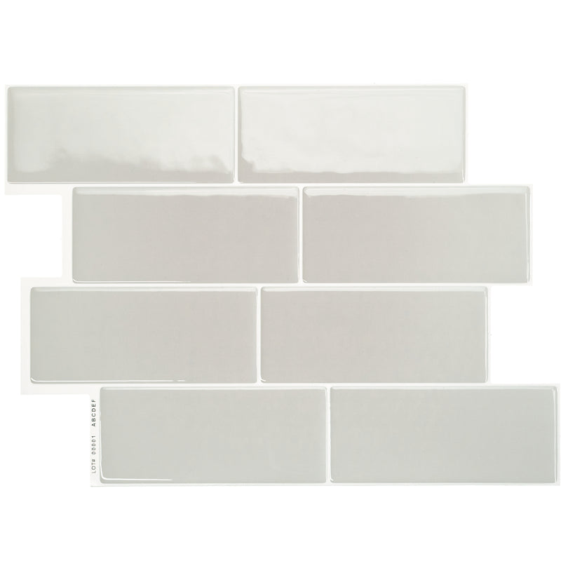 METRO Grey peel and stick backsplash tile smart tiles for kitchen, bathroom, vr and fireplace