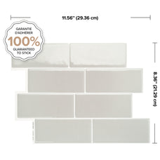 Dimensions peel and stick backsplash tiles METRO Grey Smart Tiles