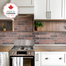 kitchen, bathroom peel and stick backsplash tiles BRIK Red Smart Tiles