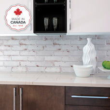 kitchen, bathroom peel and stick backsplash tiles BRIK Red, White Smart Tiles