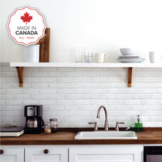 kitchen, bathroom peel and stick backsplash tiles BRIK Grey, White Smart Tiles