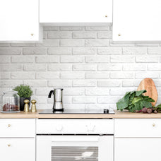 kitchen, bathroom peel and stick backsplash tiles BRIK Grey, White Smart Tiles