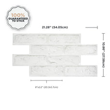Dimensions peel and stick backsplash tiles BRIK Grey, White Smart Tiles