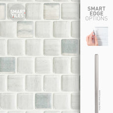 Smart Edge peel and stick backsplash tiles BRIXIA Grey Smart Tiles