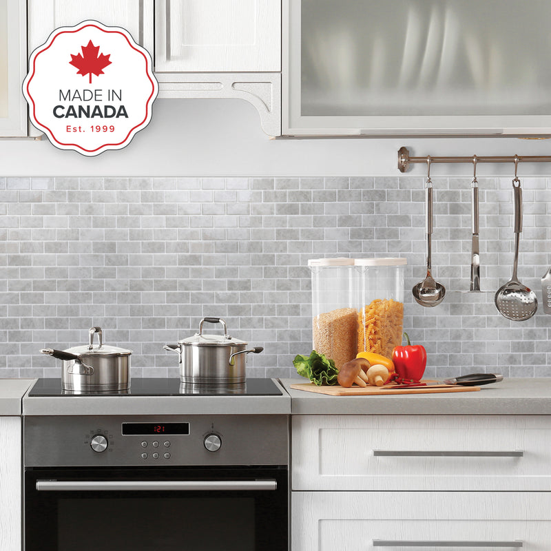 Subway grey peel and stick backsplash tile smart tiles for kitchen, bathroom, vr and fireplace