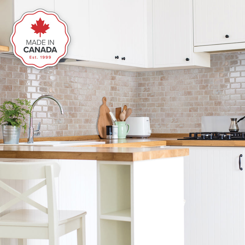 Subway beige peel and stick backsplash tile smart tiles for kitchen, bathroom, vr and fireplace