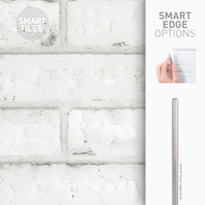 Smart Edge peel and stick backsplash tiles BRIK Grey, White Smart Tiles
