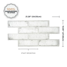 Dimensions peel and stick backsplash tiles BRIK Grey, White Smart Tiles