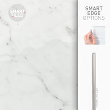 Smart Edge peel and stick backsplash tiles BLOK White Smart Tiles