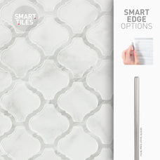 Smart Edge peel and stick backsplash tiles BLOK Grey, White Smart Tiles