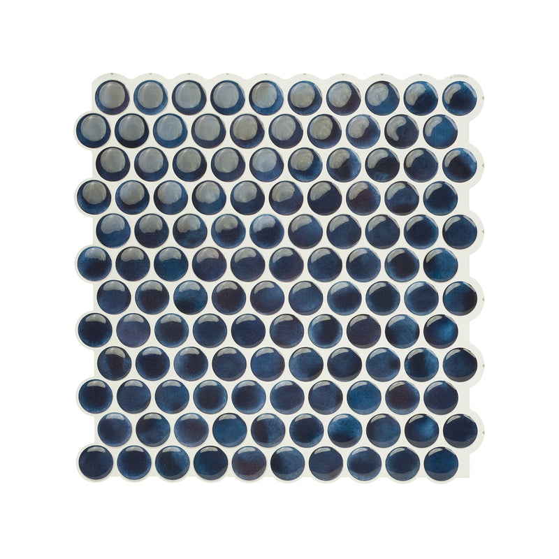 PENNY Blue peel and stick backsplash tile smart tiles for kitchen, bathroom, vr and fireplace