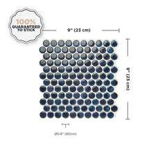 Dimensions peel and stick backsplash tiles PENNY Blue Smart Tiles
