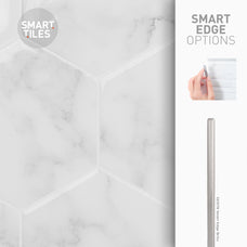 Dimensions peel and stick backsplash tiles MURANO White Smart Tiles