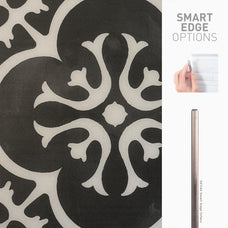 Vintage black peel and stick backsplash tile smart tiles for kitchen, bathroom, vr and fireplace