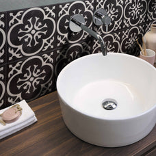 Bathroom peel and stick backsplash tile Vintage black Smart Tiles