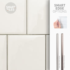 Smart Edge peel and stick backsplash tile Square white Smart