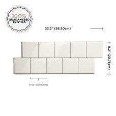 Dimensions peel and stick backsplash tile Square white Smart