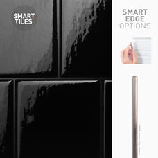 Smart Edge peel and stick backsplash tile Square black Smart