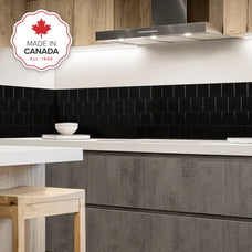 Kitchen peel and stick backsplash tile Square black Smart Tiles