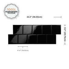 Dimensions peel and stick backsplash tile Square black Smart