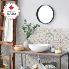 Kitchen peel and stick backsplash tile Vintage flowers Smart Tiles