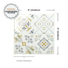 Dimensions peel and stick backsplash tile Vintage flowers Smart Tiles