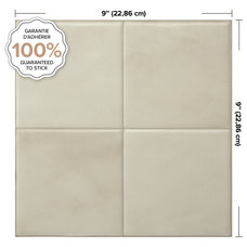 Dimensions peel and stick backsplash tile Zellige beige Smart Tiles