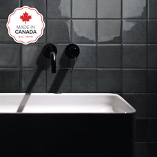 Bathroom peel and stick backsplash tile Zellige black Smart Tiles