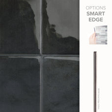 Smart Edge peel and stick backsplash tile Zellige black Smart Tiles
