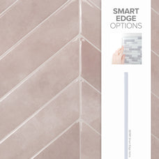 Smart edge peel and stick backsplash tile Chevron herringbone pink Smart Tiles