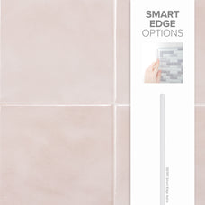 Smart edge peel and stick backsplash tile Zellige pink Smart Tiles