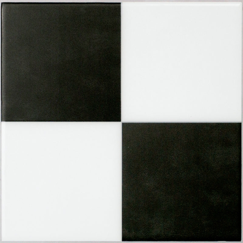 Damier white and black peel and stick backsplash tile Smart Tiles for kitchen, bathroom, vr and fireplace