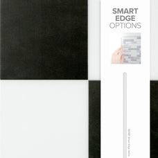 Smart Edge peel and stick backsplash tile Damier Paris black and white checkboard Smart Tiles