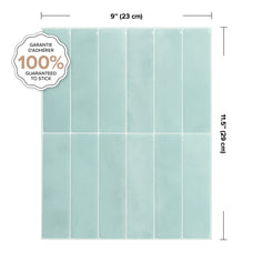 Dimensions peel and stick backsplash tiles MOROCCO Blue Smart Tiles