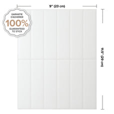 Dimensions peel and stick backsplash tiles MOROCCO whiteSmart Tiles