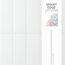 Smart Edge peel and stick backsplash tiles MOROCCO White Smart Tiles