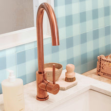 kitchen, bathroom peel and stick backsplash tiles Damier Vichy blue White Smart Tiles