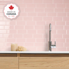 kitchen, bathroom peel and stick backsplash tiles METRO Pink Smart Tiles