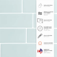 advantages peel and stick backsplash tiles METRO Grey, Green Smart Tiles