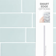 smart edge peel and stick backsplash tiles METRO Grey, Green Smart Tiles