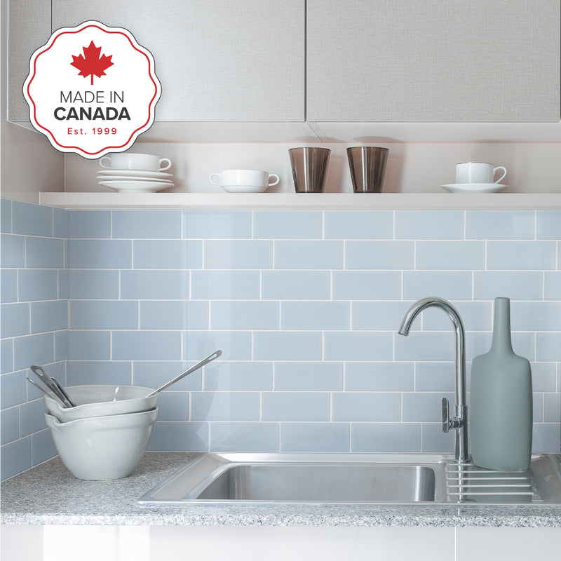METRO Blue peel and stick backsplash tile smart tiles for kitchen, bathroom, vr and fireplace