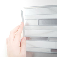 Info peel and stick backsplash tile Smart Edge grey Smart Tiles