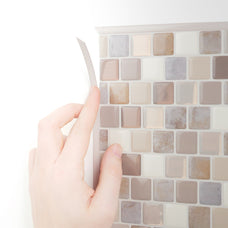 peel and stick backsplash smart edge smart tiles for kitchen, bathroom, vr and fireplace