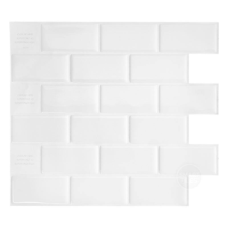 Subway White peel and stick backsplash tile smart tiles for kitchen, bathroom, vr and fireplace