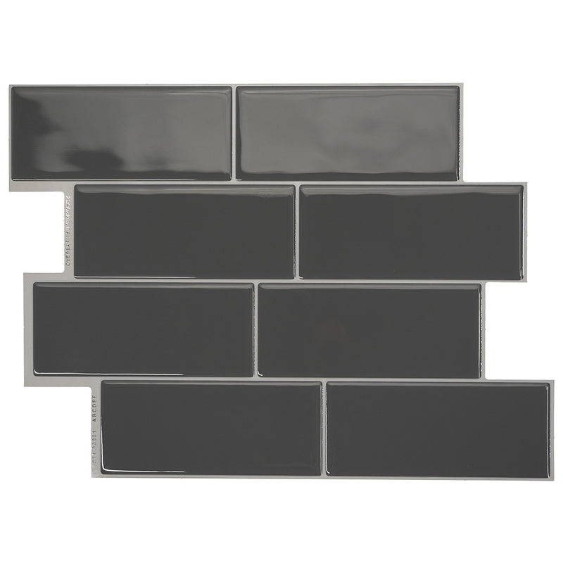 METRO Grey peel and stick backsplash tile smart tiles for kitchen, bathroom, vr and fireplace